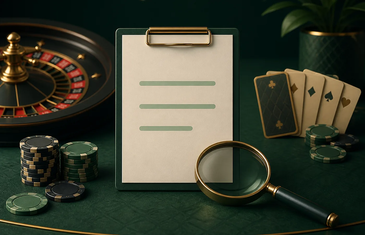 Ilustração de verificação responsável em um contexto de cassino