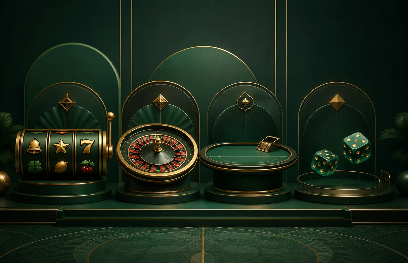 Ilustração de categorias de slots e jogos de mesa ao vivo